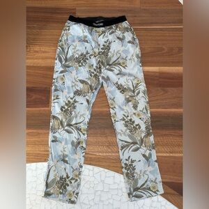 TOM FORD 100% Silk Pants Medium EUC Limited Edition Print Floral Blue